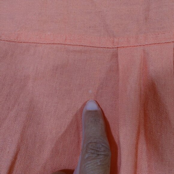 Old Navy Orange Linen Blend Tunic Dress  Women Size M Pockets Roll Tab Sleeves - Picture 14 of 14